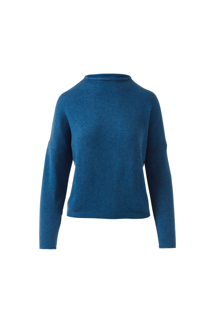 Kinross Cashmere Slouchy Roll Trim Pullover available at Barbara Katz