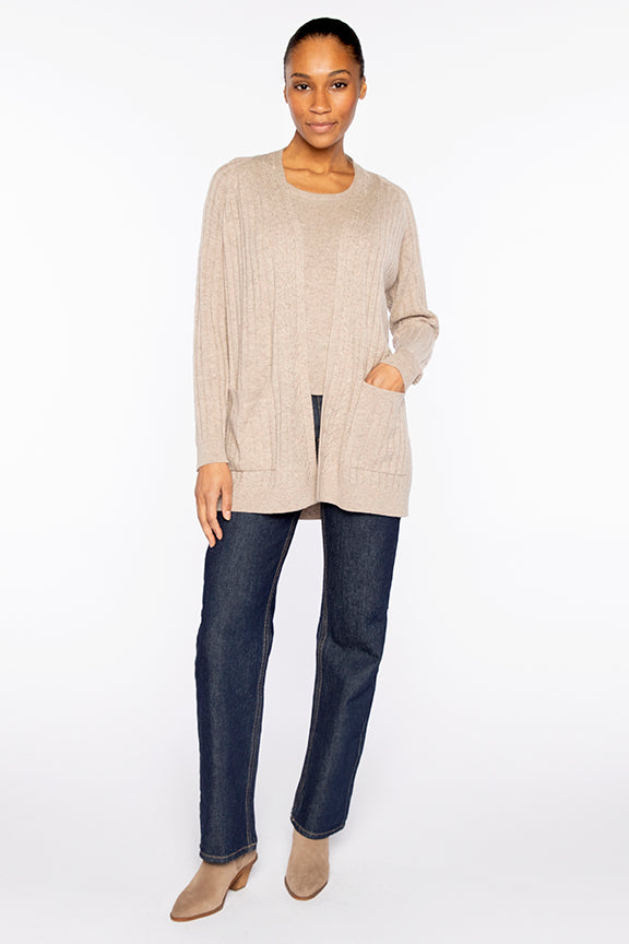 Kinross Easy Cable Detail Cardigan available at Barbara Katz
