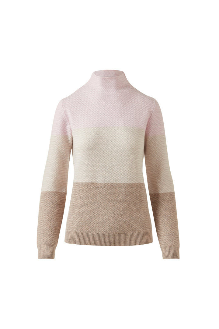 Kinross Cashmere Textured Colorblock Funnel available at Barbara Katz