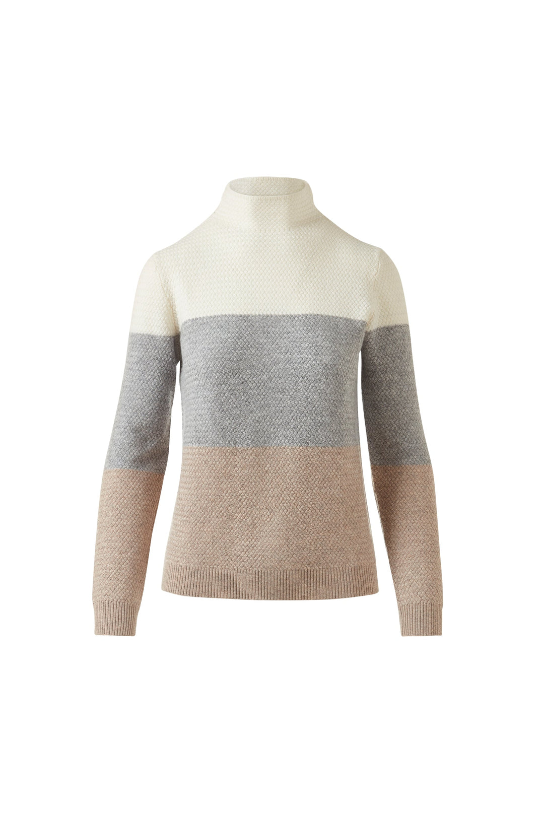 Kinross Cashmere Textured Colorblock Funnel available at Barbara Katz