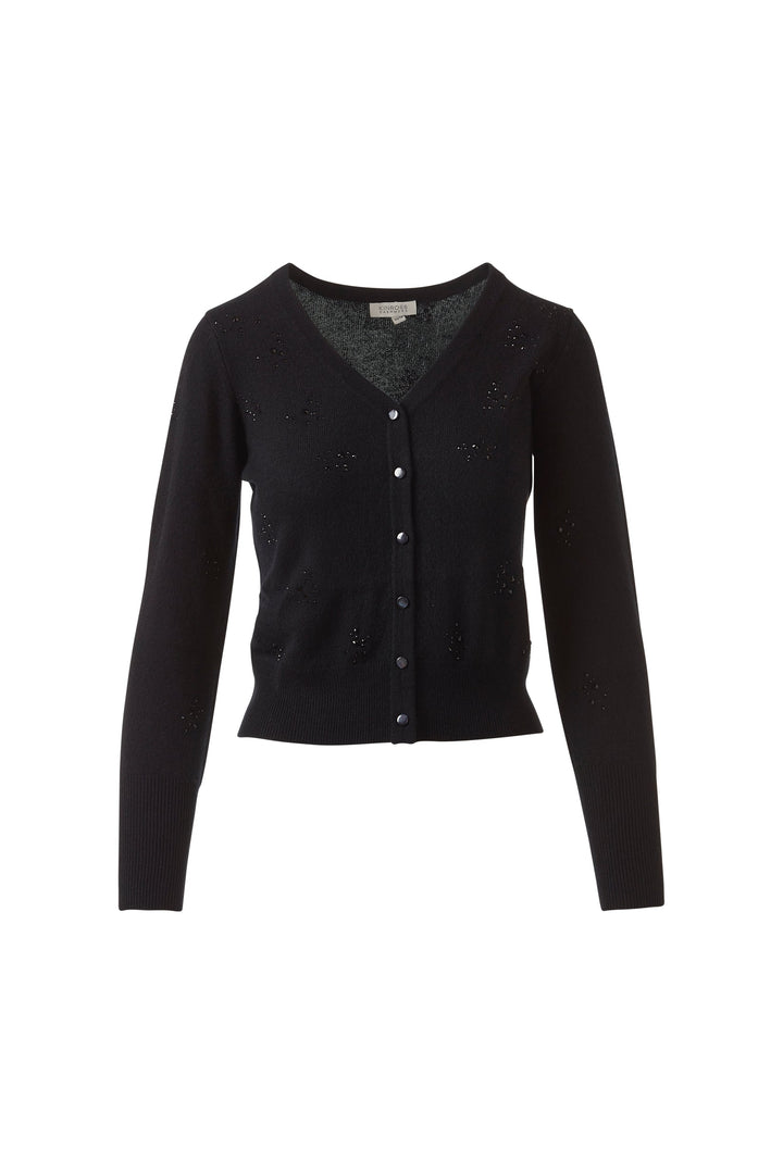 Kinross Cashmere Front To Back Crystal Cardigan available at Barbara Katz