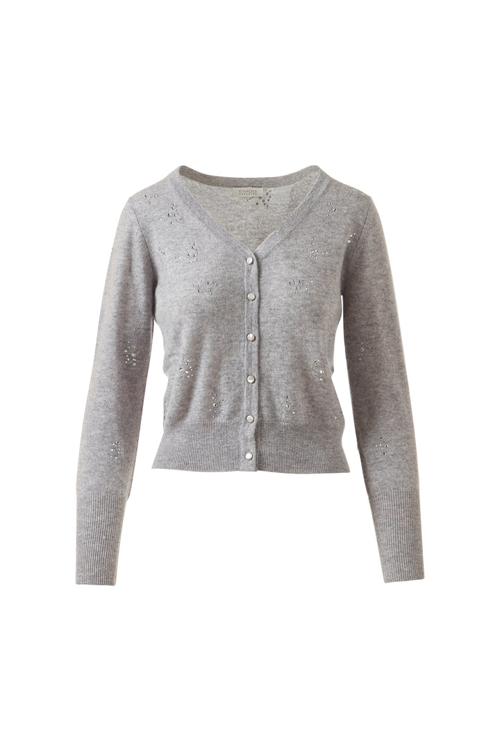 Kinross Cashmere Front To Back Crystal Cardigan available at Barbara Katz