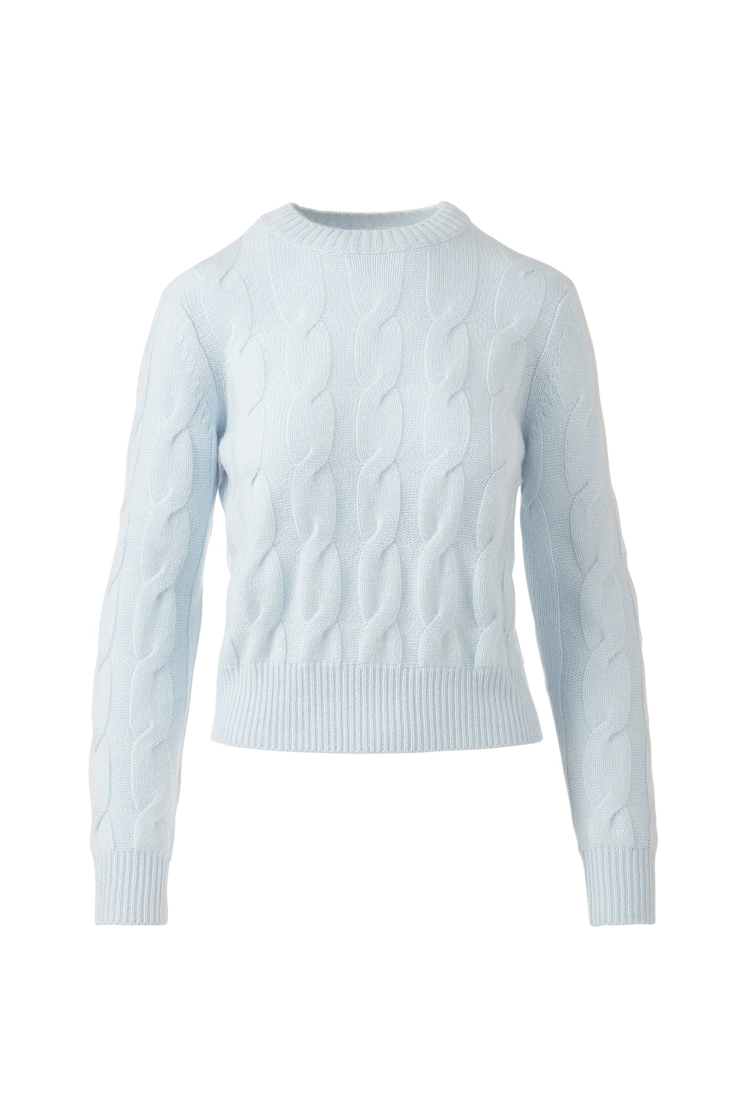 Kinross Cashmere Luxe Cable Crew available at Barbara Katz
