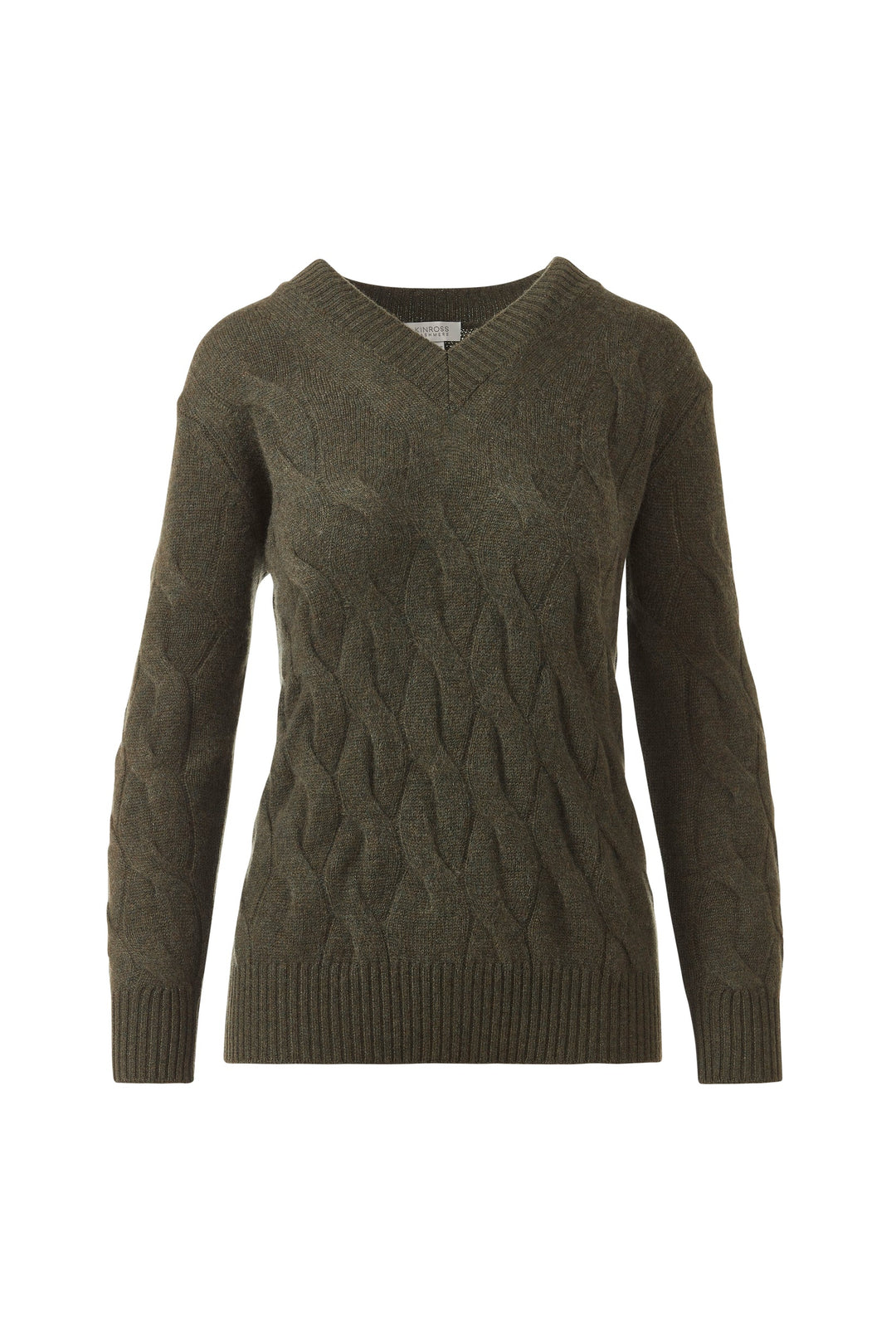 Kinross Cashmere Long Cable Vee available at Barbara Katz