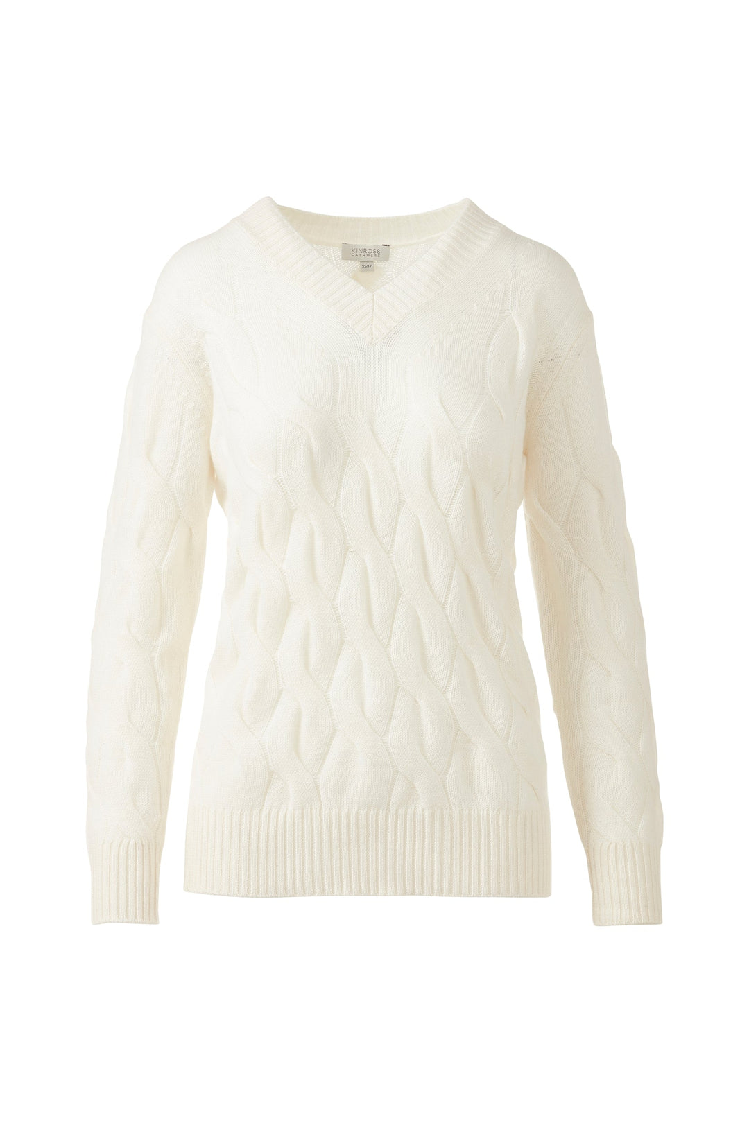 Kinross Cashmere Long Cable Vee available at Barbara Katz