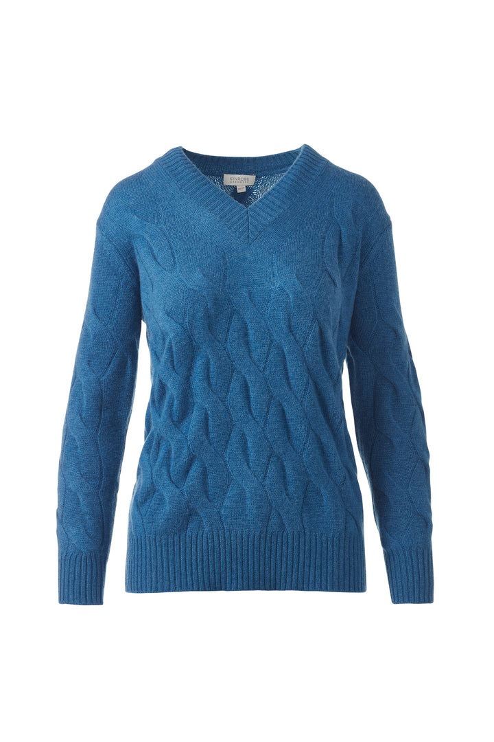 Kinross Cashmere Long Cable Vee available at Barbara Katz