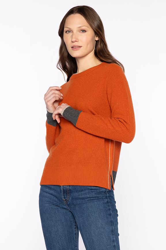 Kinross Cashmere Thermal Tipped Crew available at Barbara Katz