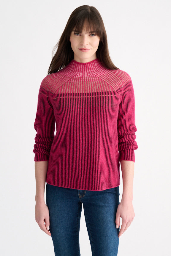 PLAITED RIB COLORBLOCK FUNNEL