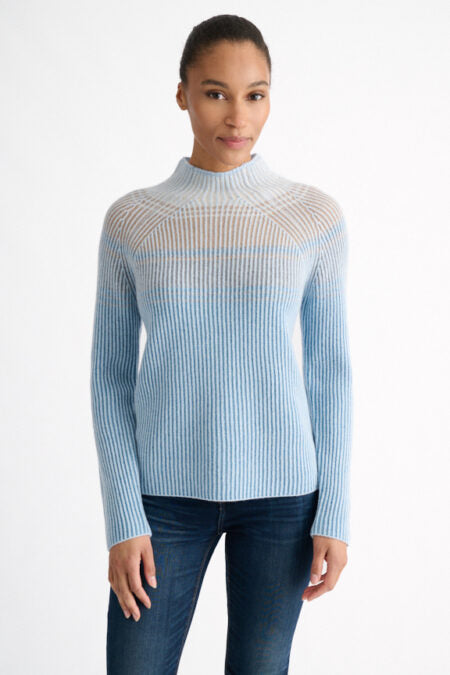 Kinross Plaited Rib Colorblock Funnel available at Barbara Katz