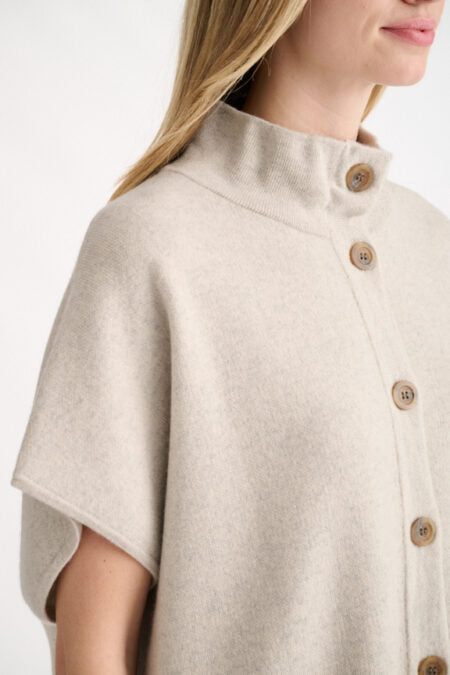 Kinross Short Sleeve Button Mock Cardigan available at Barbara Katz