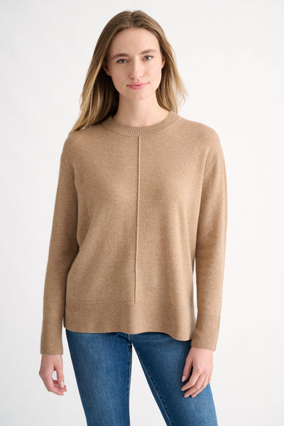 Kinross Hi Low Seamed Crew Sweater