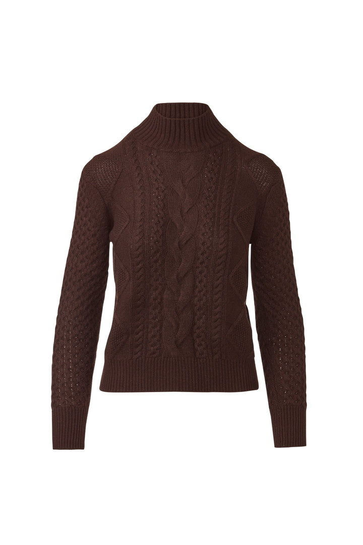 Kinross Mixed Cable Mock Sweater available at Barbara Katz