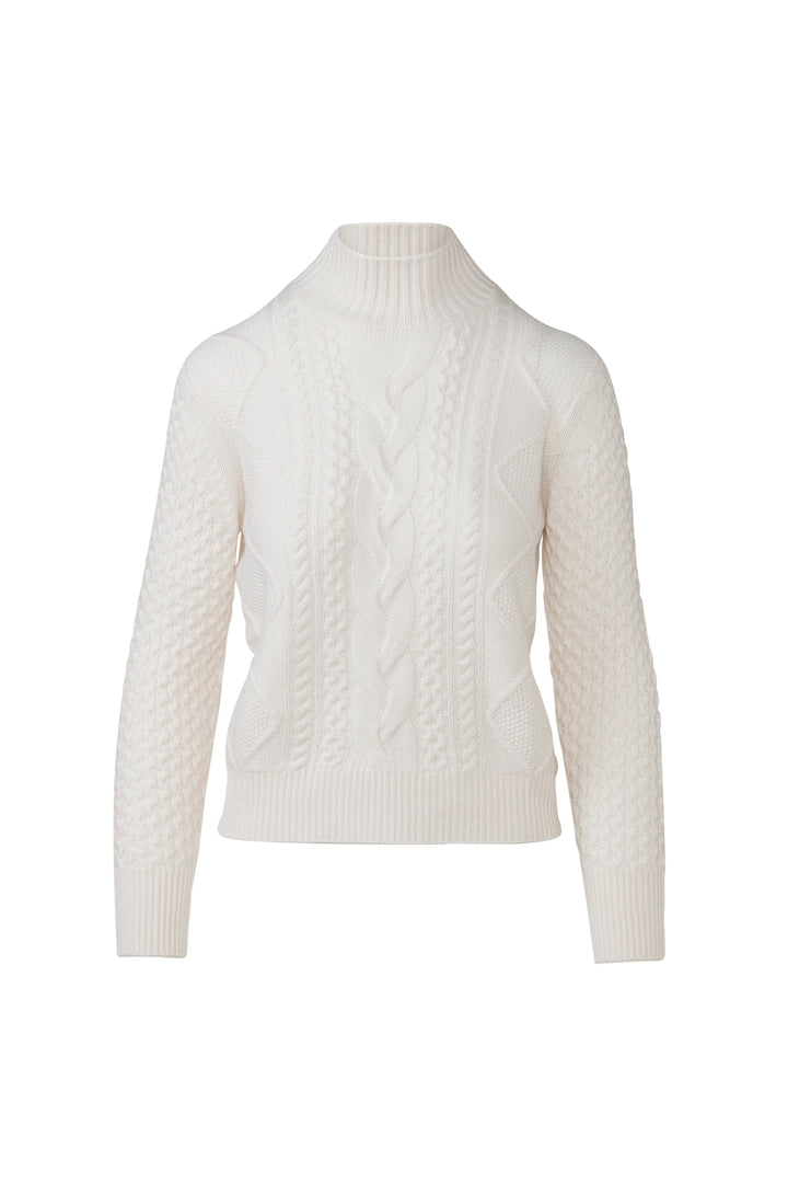 Kinross Mixed Cable Mock Sweater available at Barbara Katz