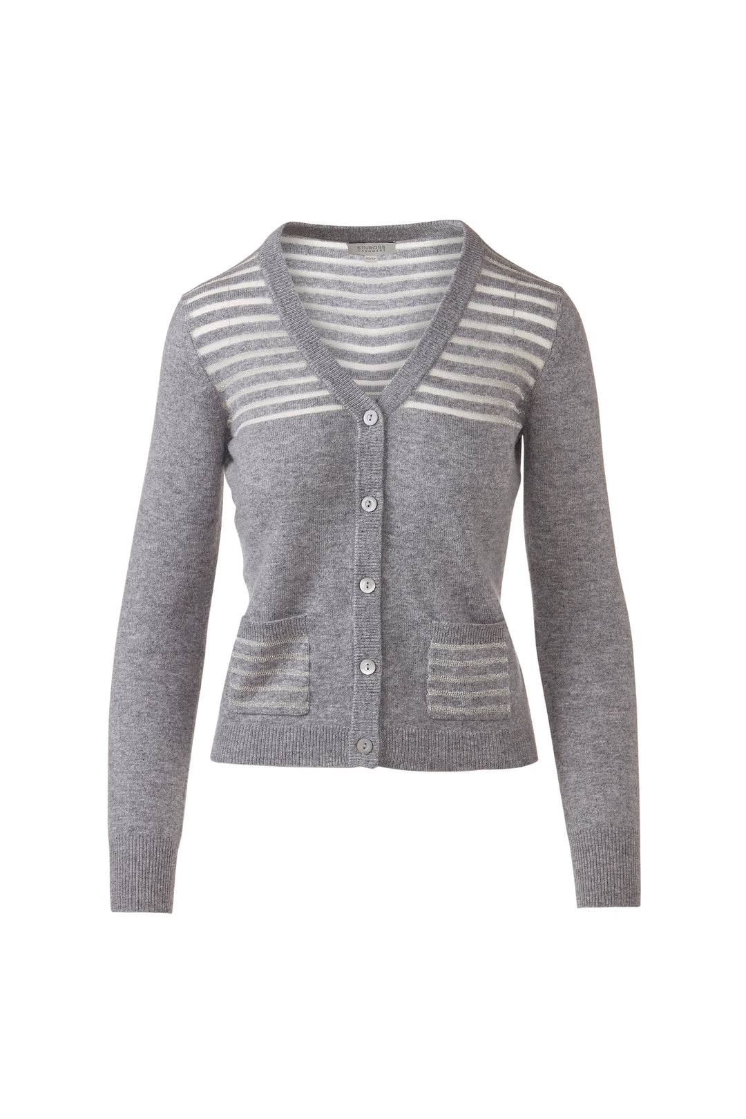 Kinross Lurex Stripe Cardigan available at Barbara Katz