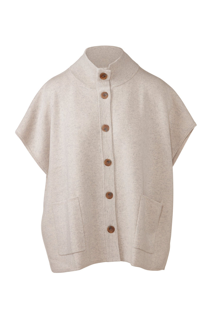 Kinross Short Sleeve Button Mock Cardigan available at Barbara Katz