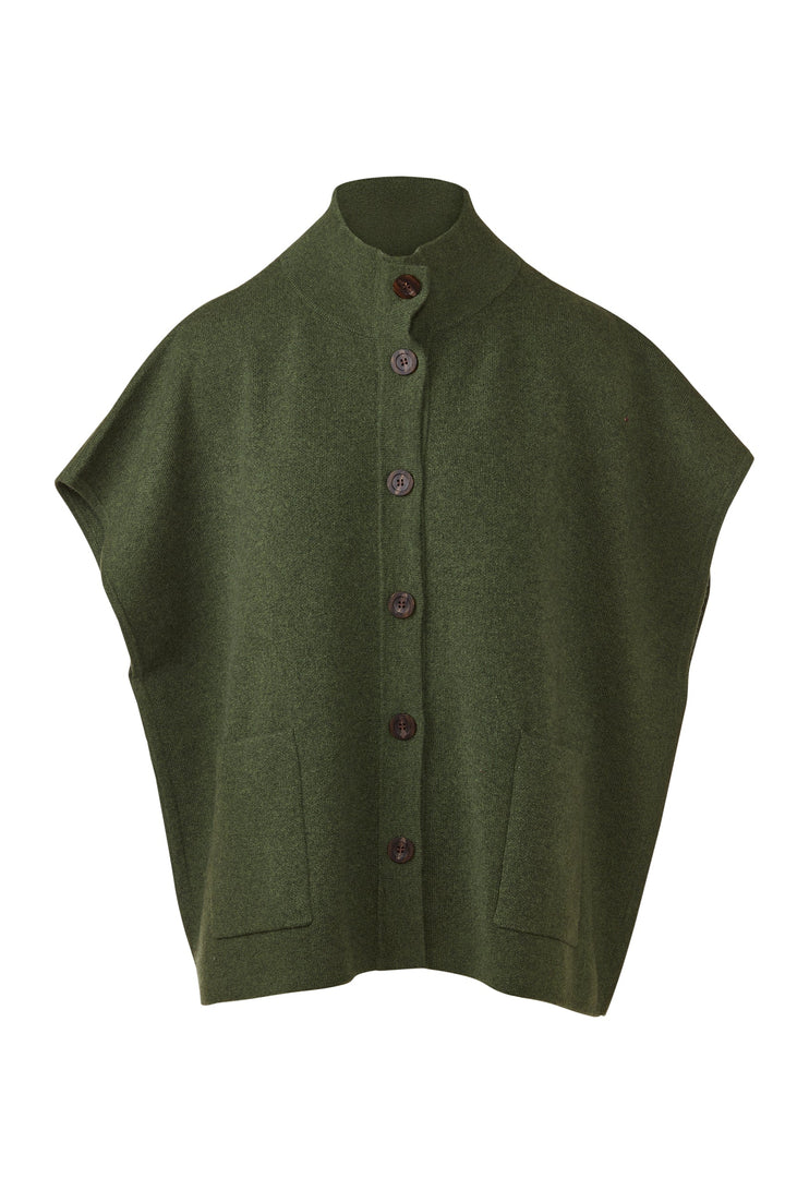 Kinross Short Sleeve Button Mock Cardigan available at Barbara Katz