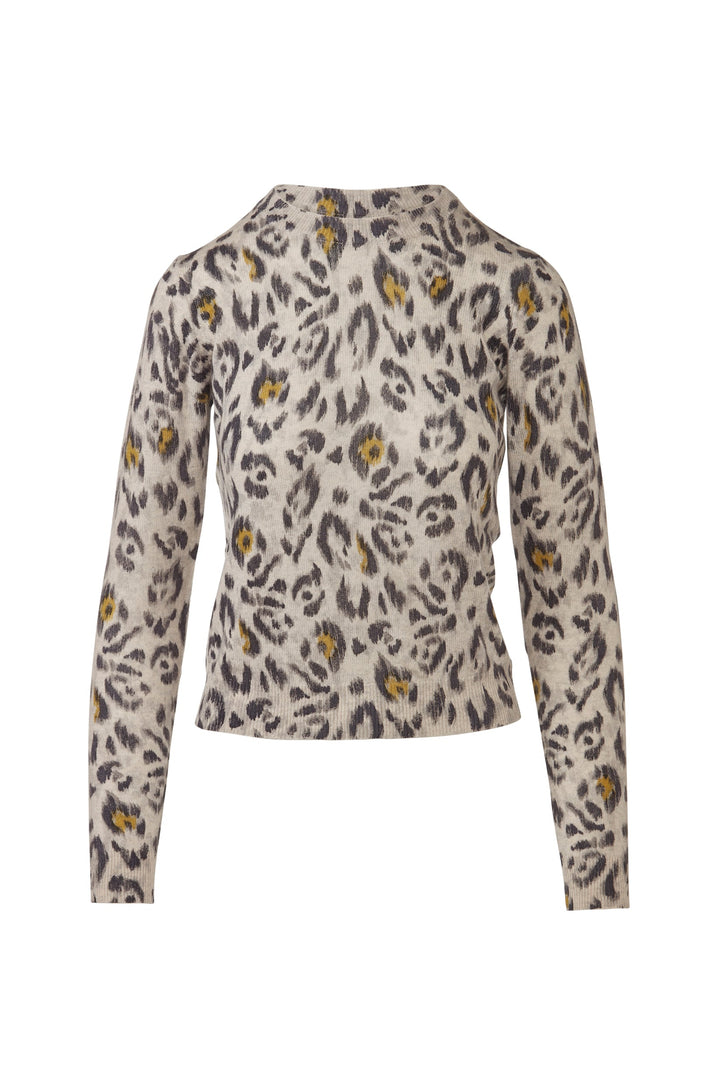 Kinross Animal Print Crew Sweater available at Barbara Katz