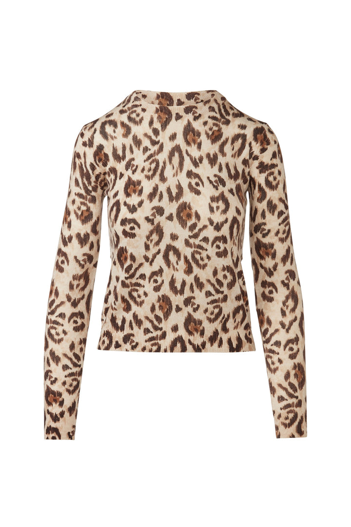 Kinross Animal Print Crew Sweater available at Barbara Katz