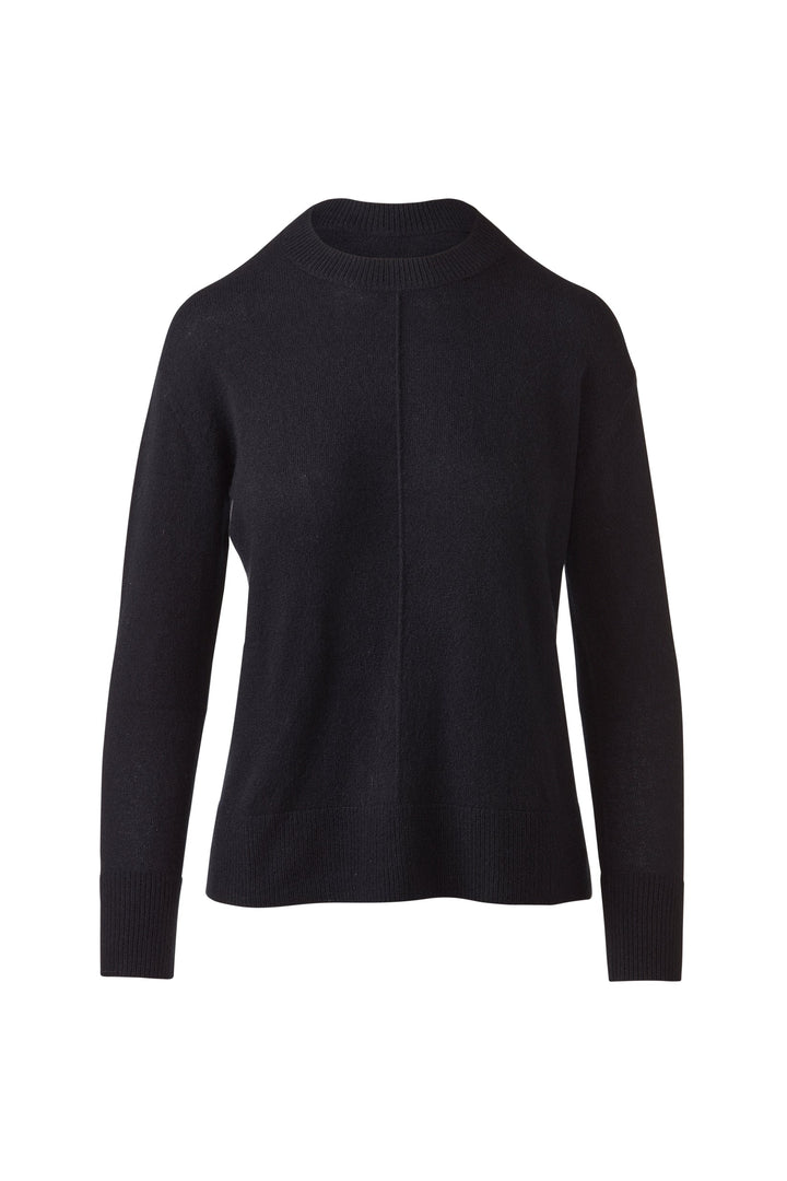 Kinross Hi Low Seamed Crew Sweater available at Barbara Katz