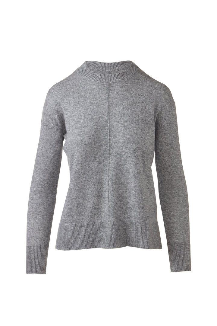 Kinross Hi Low Seamed Crew Sweater available at Barbara Katz
