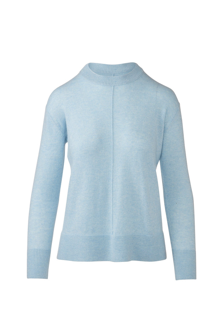 Kinross Hi Low Seamed Crew Sweater available at Barbara Katz