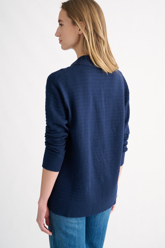 Kinross Easy Horizontal Rib Cardigan available at Barbara Katz