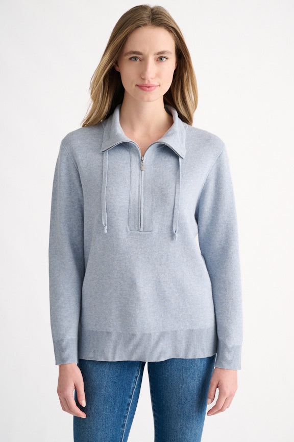 Kinross Relaxed Zip Mock Funnel available at Barbara Katz