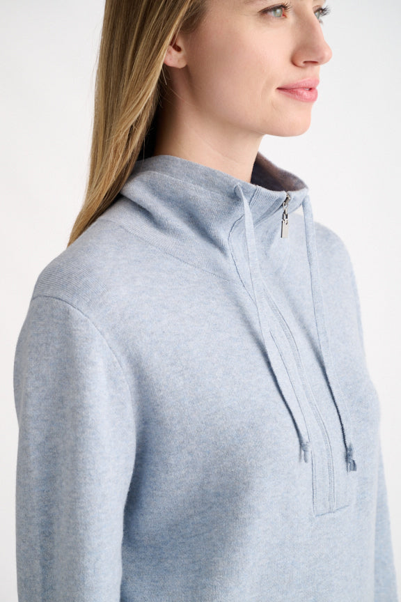 Kinross Relaxed Zip Mock Funnel available at Barbara Katz