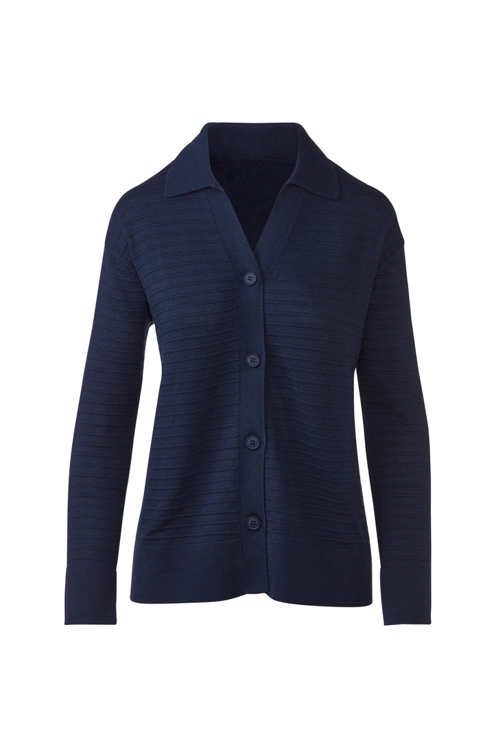 Kinross Easy Horizontal Rib Cardigan available at Barbara Katz