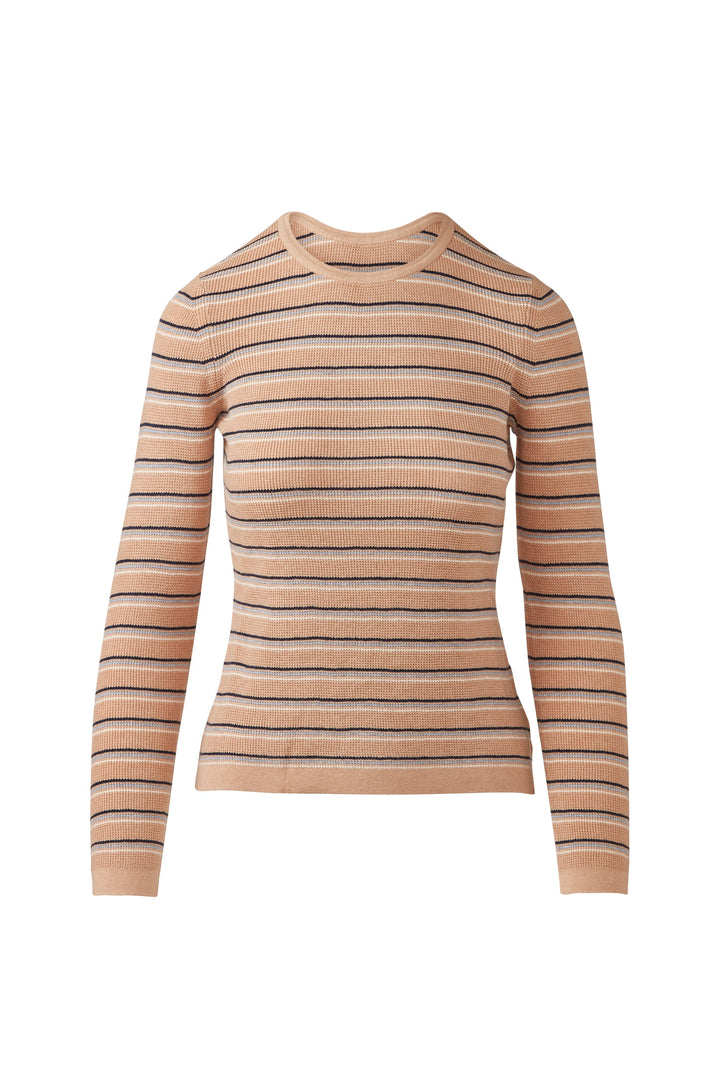 Kinross Thermal Stripe Crew Sweater available at Barbara Katz