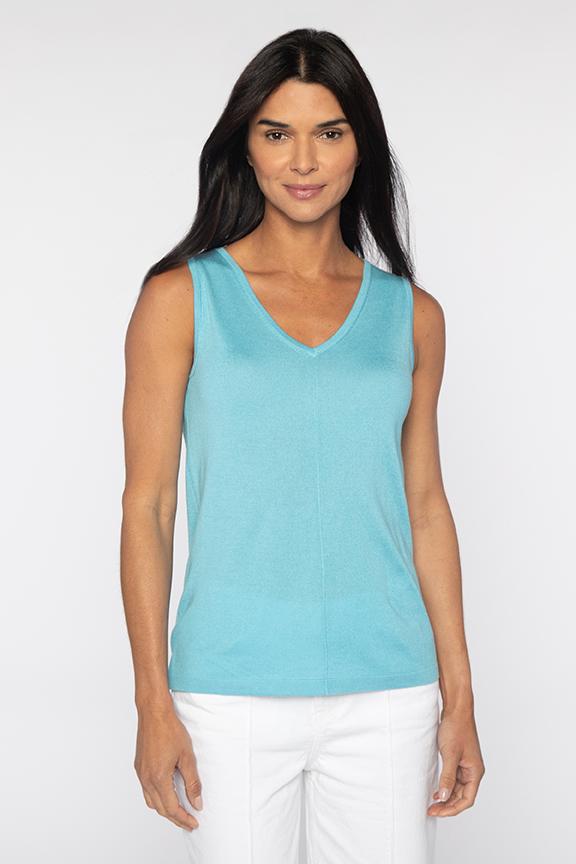 Kinross Front To Back Tank in Pacific available at Barbara Katz