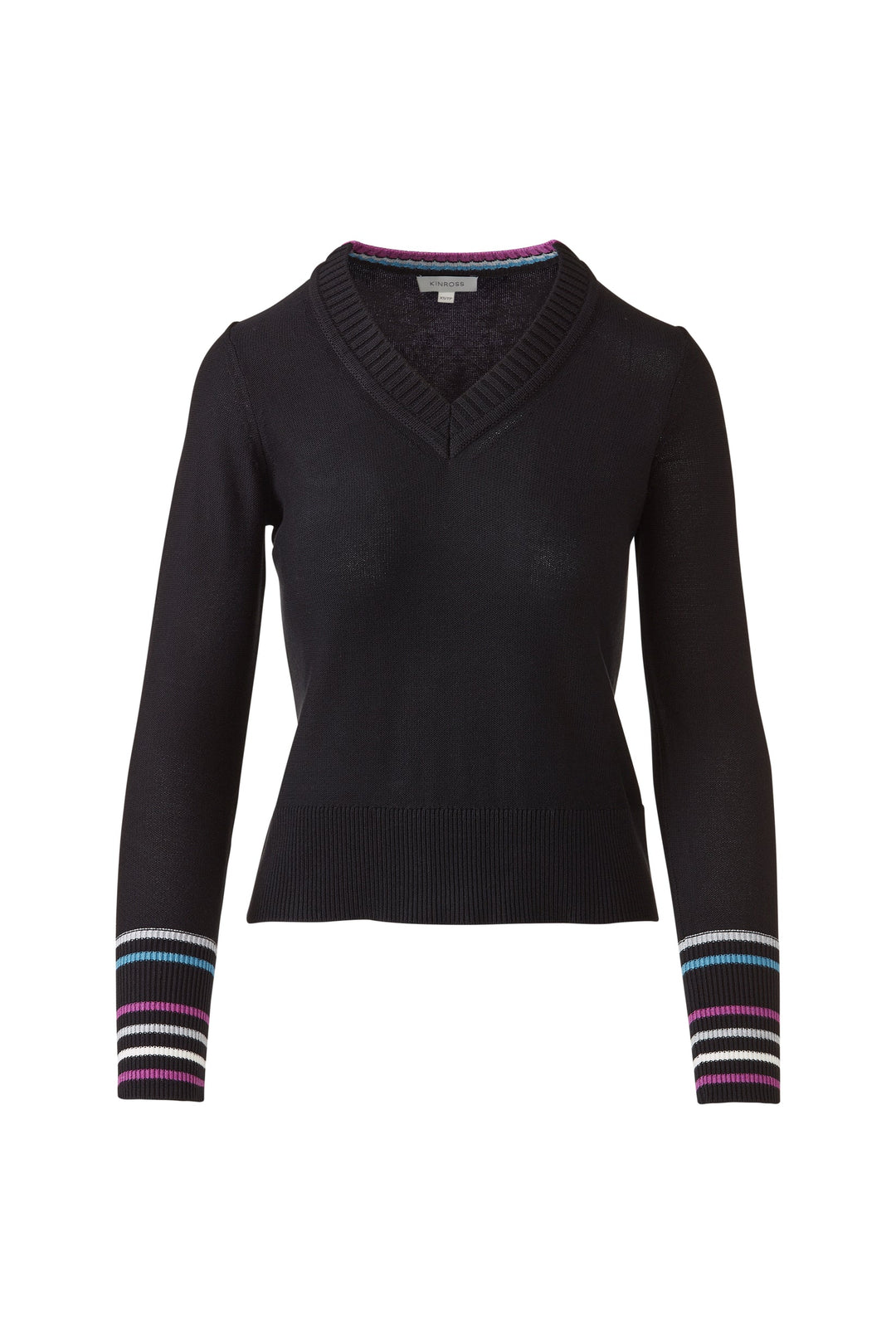 Kinross Colorplay Vee Sweater available at Barbara Katz