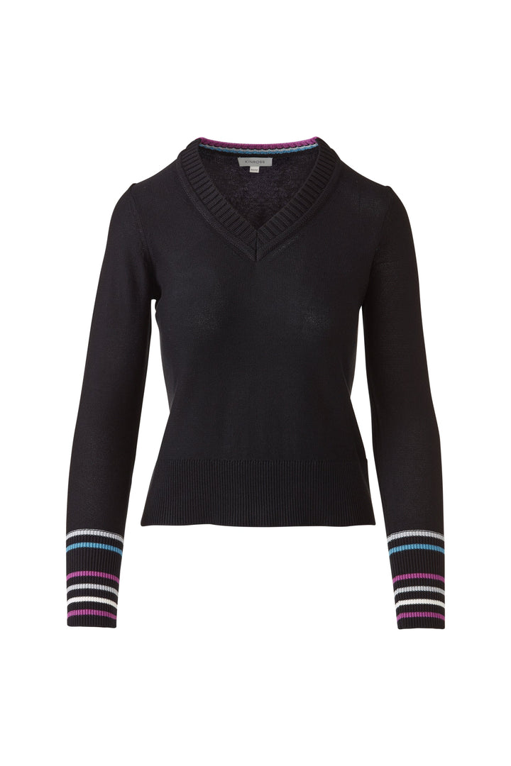 Kinross Colorplay Vee Sweater available at Barbara Katz