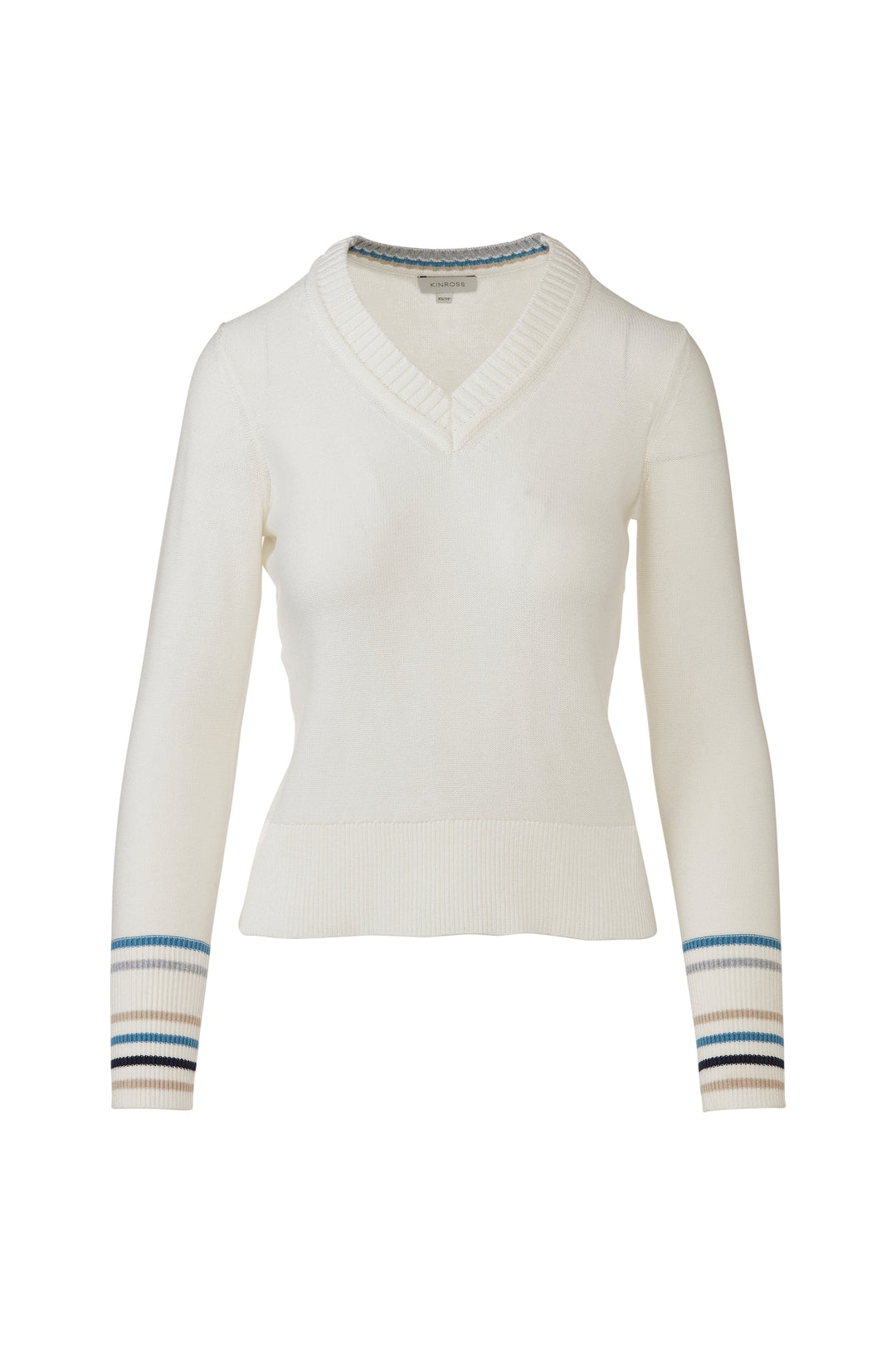 Kinross Colorplay Vee Sweater available at Barbara Katz
