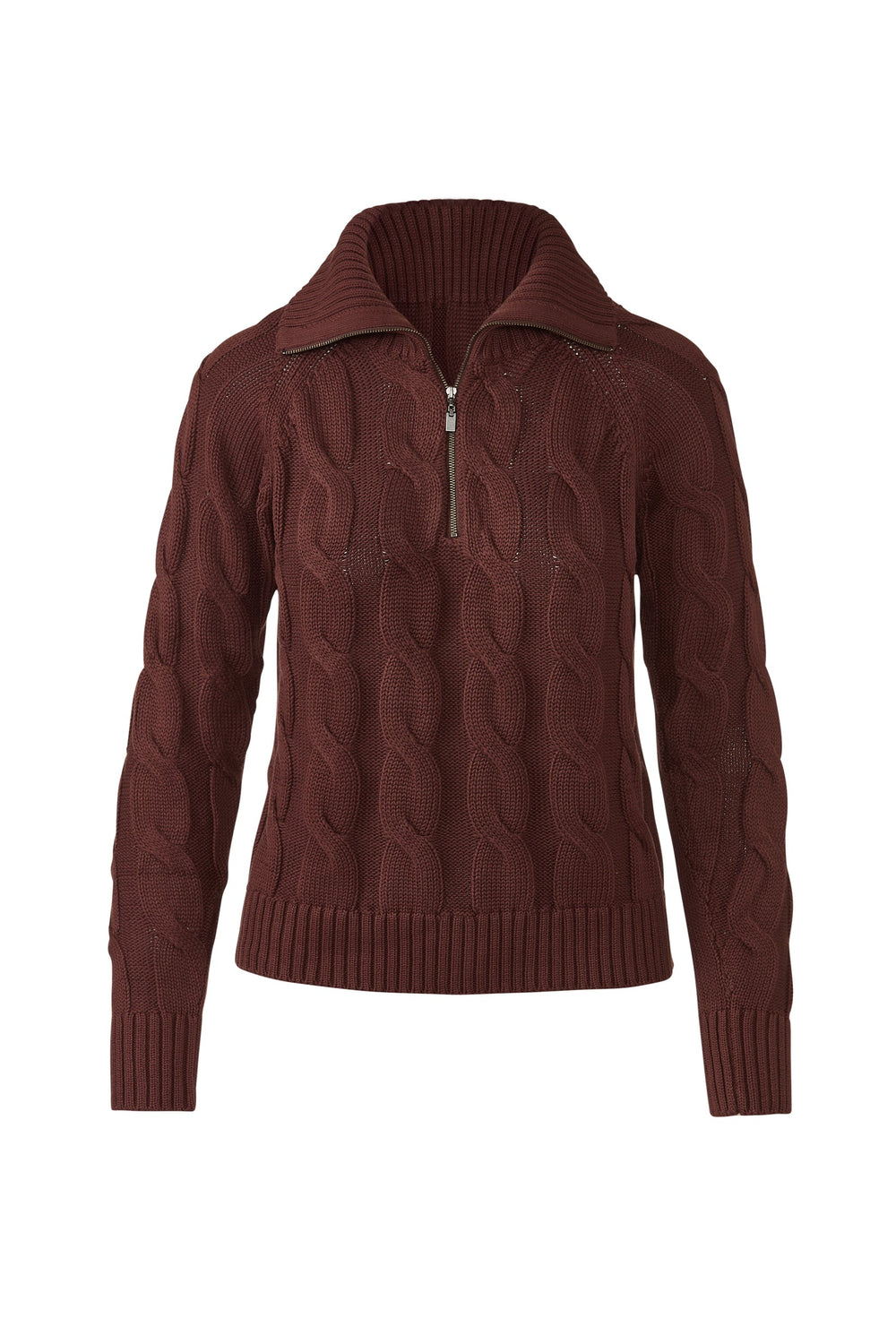 Kinross Cable Zip Mock Sweater available at Barbara Katz
