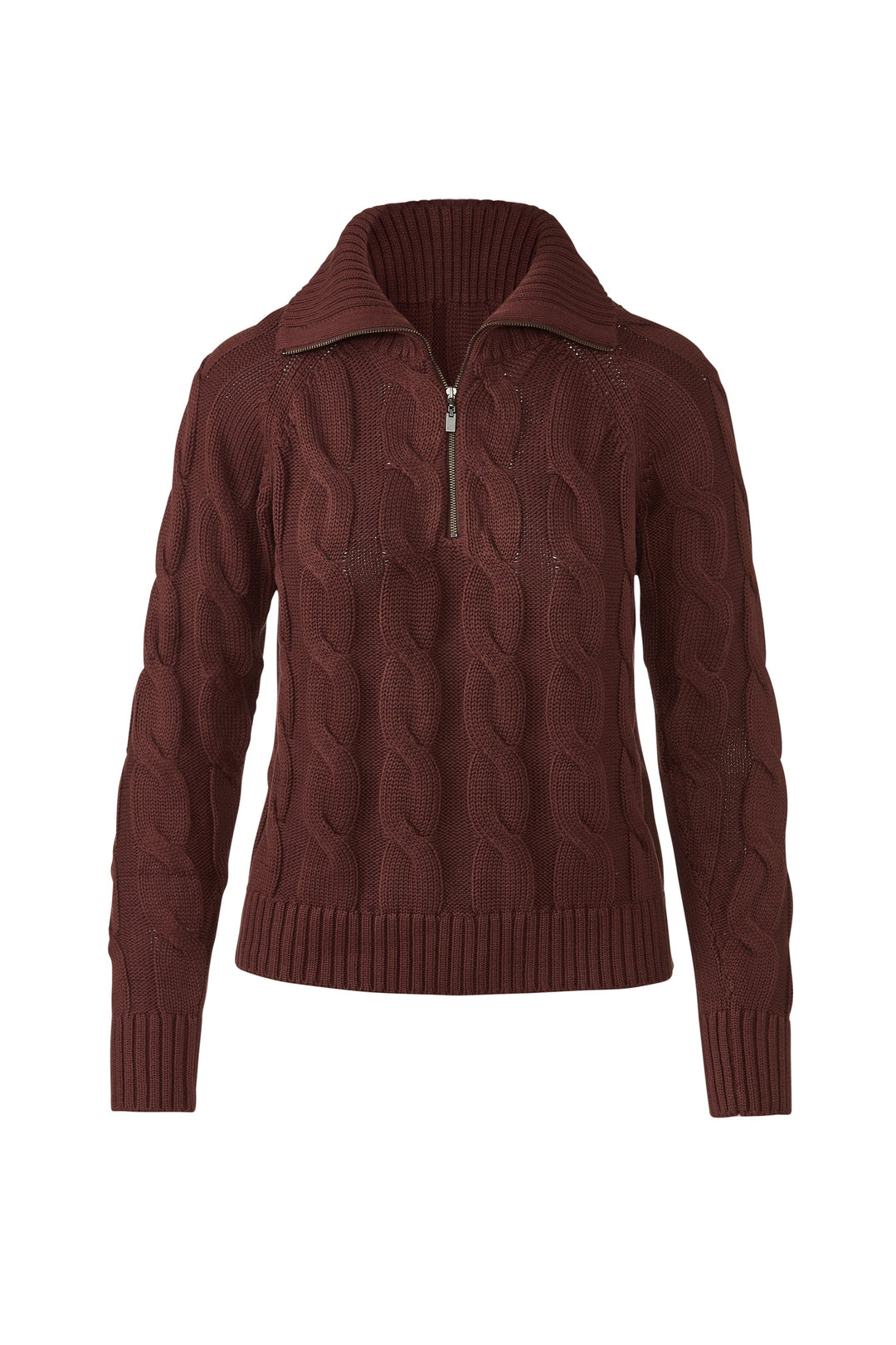 Kinross Cable Zip Mock Sweater available at Barbara Katz