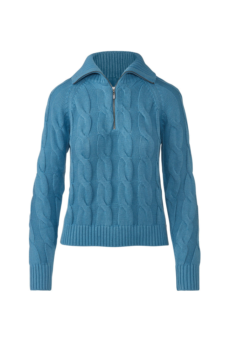 Kinross Cable Zip Mock Sweater available at Barbara Katz