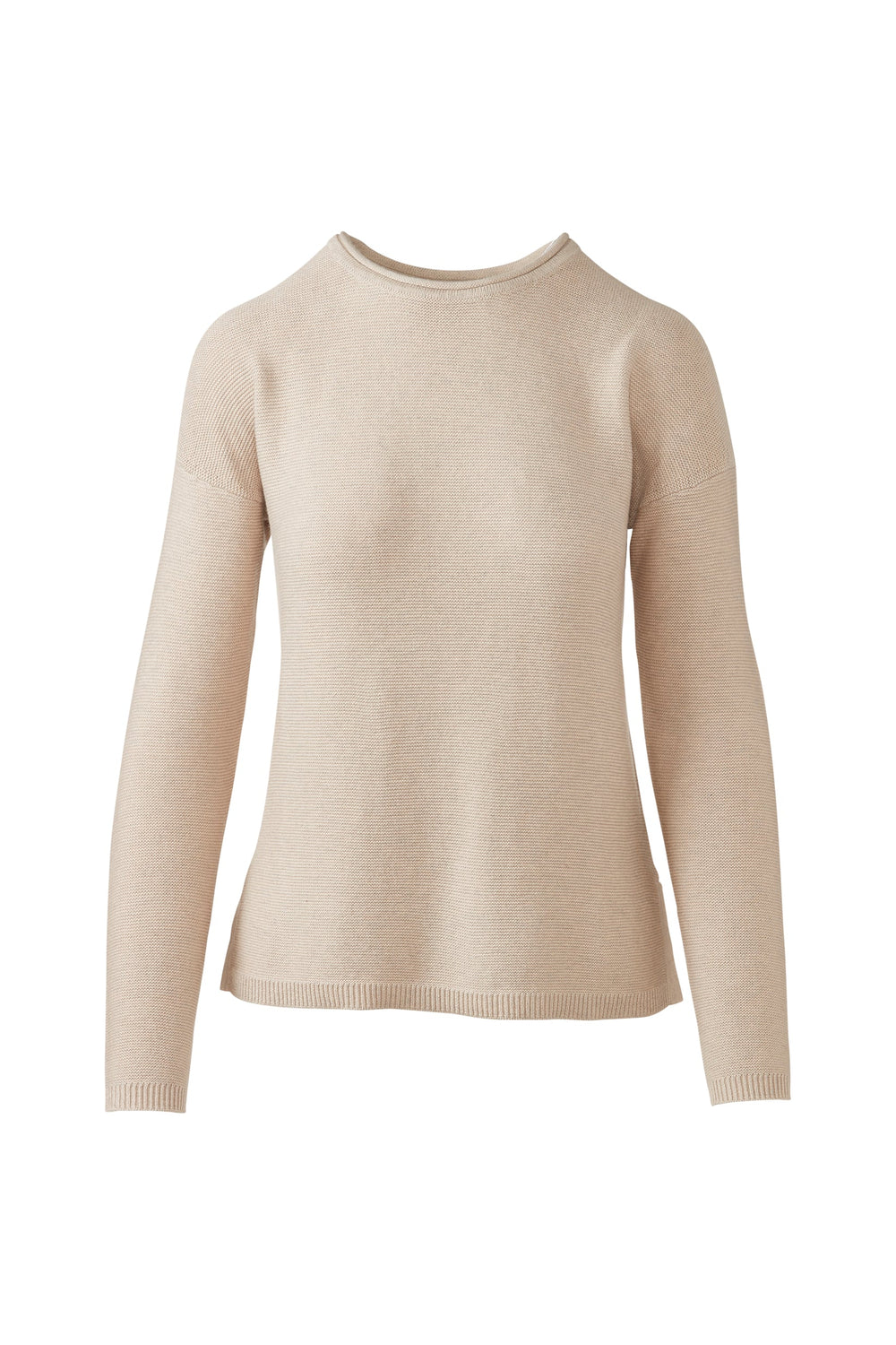 Kinross Micro Garter Hi Low Crew Sweater available at Barbara Katz