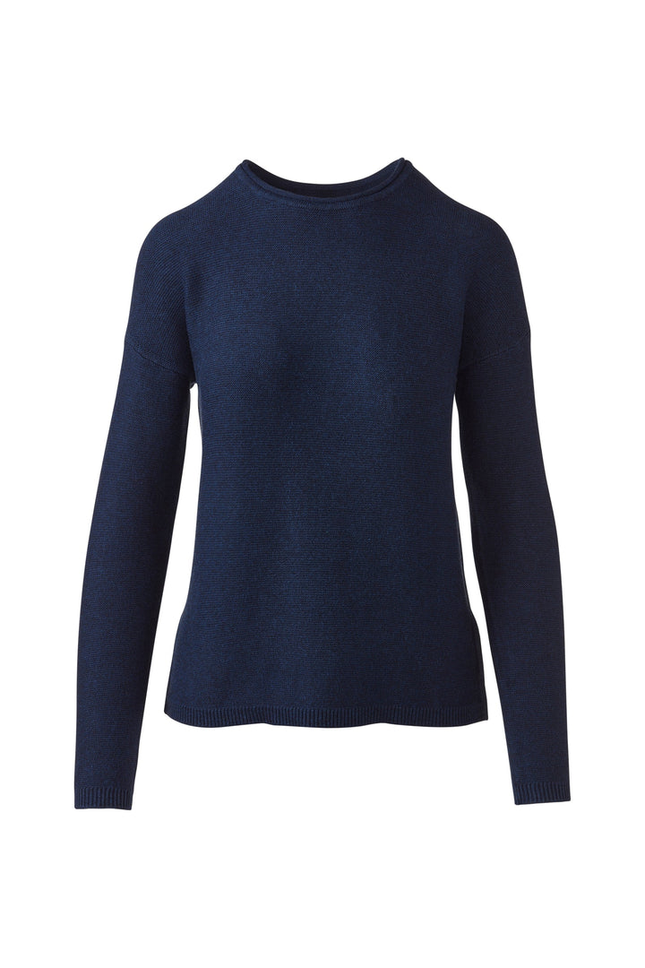 Kinross Micro Garter Hi Low Crew Sweater available at Barbara Katz
