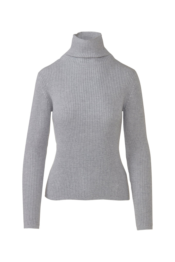 Kinross Sequin Rib Funnel Sweater available at Barbara Katz