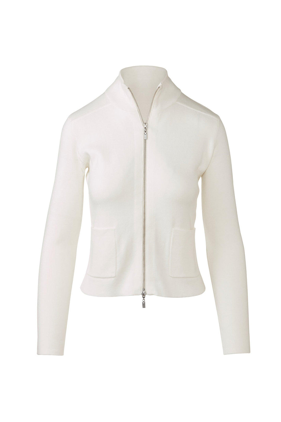Kinross Tailored Zip Mock Cardigan available at Barbara Katz