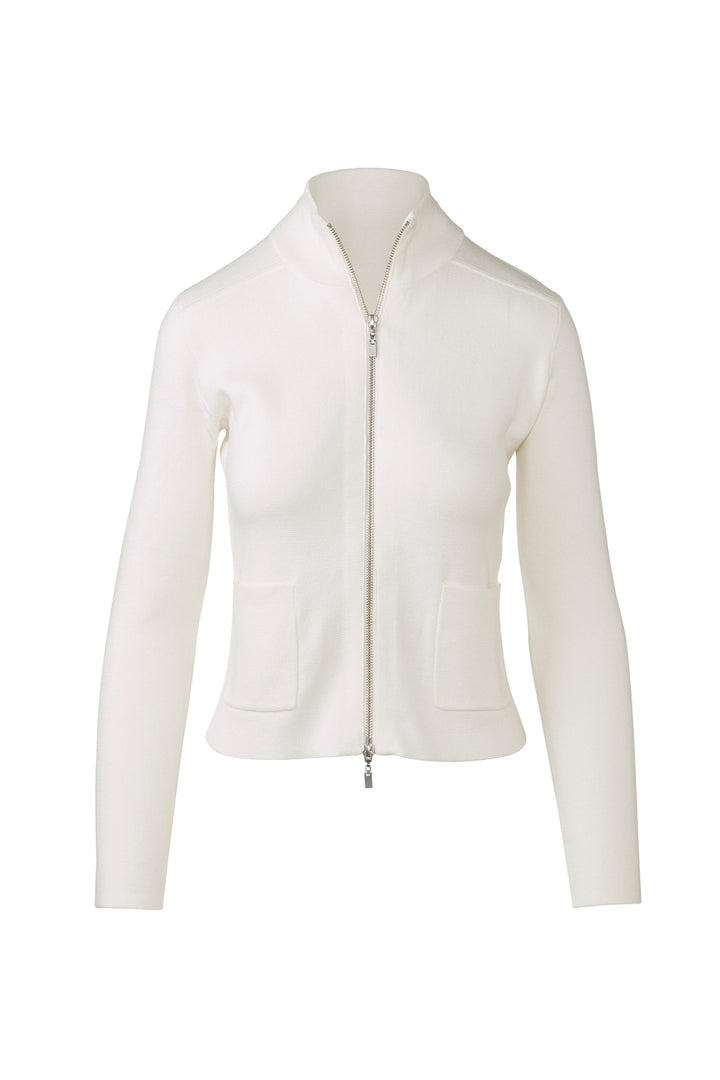 Kinross Tailored Zip Mock Cardigan available at Barbara Katz