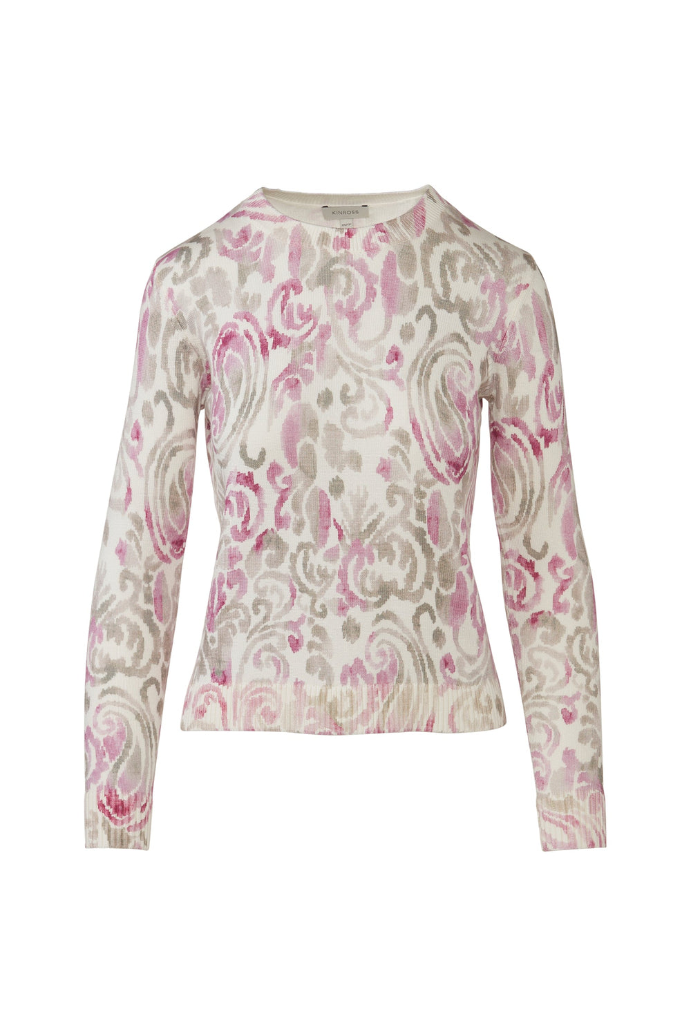 Kinross Paisley Print Crew Sweater available at Barbara Katz
