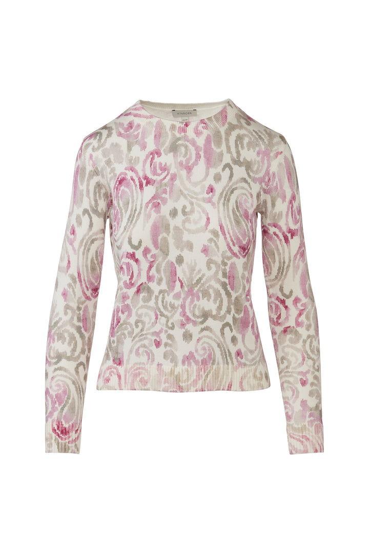 Kinross Paisley Print Crew Sweater available at Barbara Katz