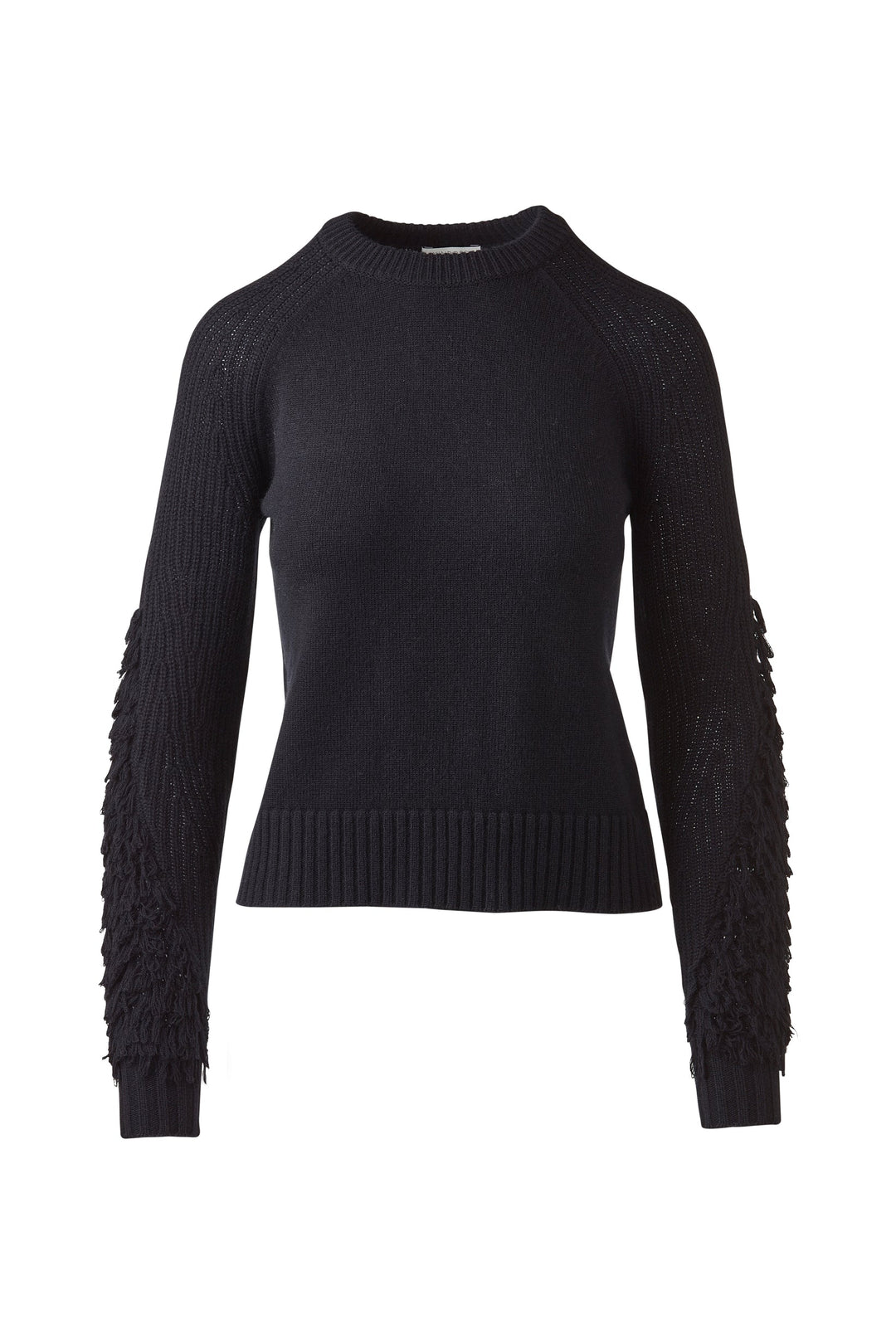 Kinross Fringe Sleeve Crew Sweater available at Barbara Katz