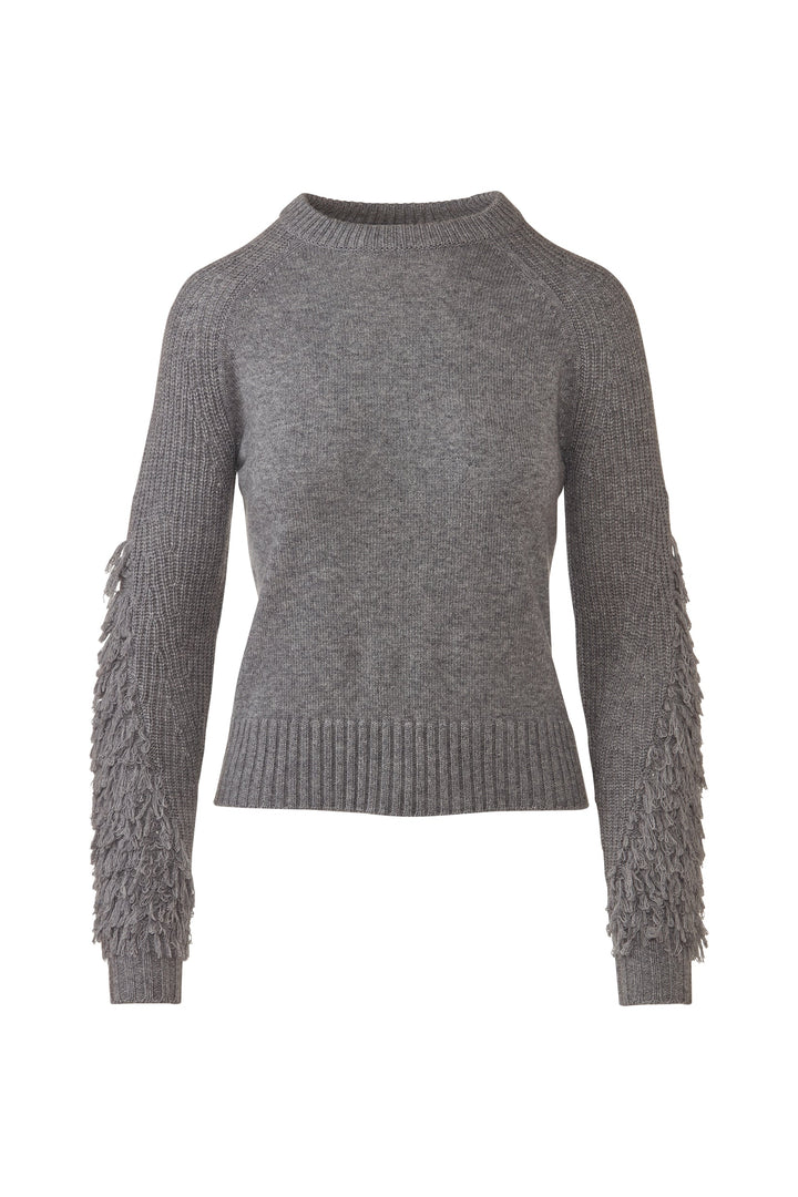 Kinross Fringe Sleeve Crew Sweater available at Barbara Katz