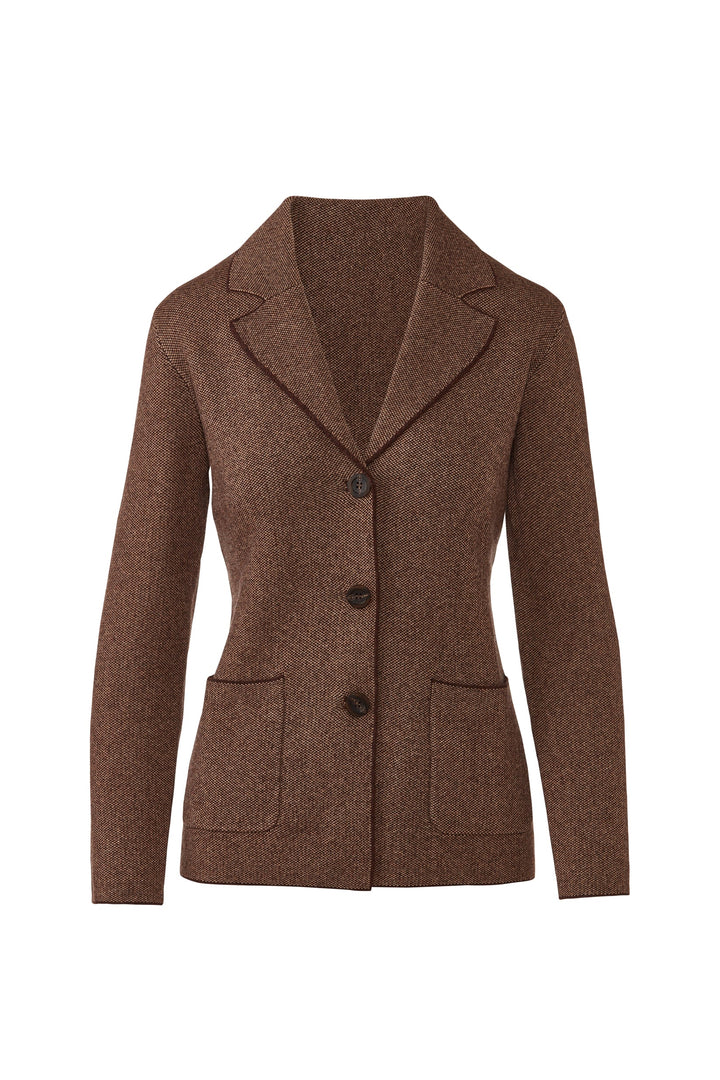 Kinross Tweed Notch Collar Cardigan available at Barbara Katz