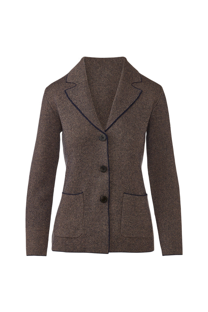 Kinross Tweed Notch Collar Cardigan available at Barbara Katz