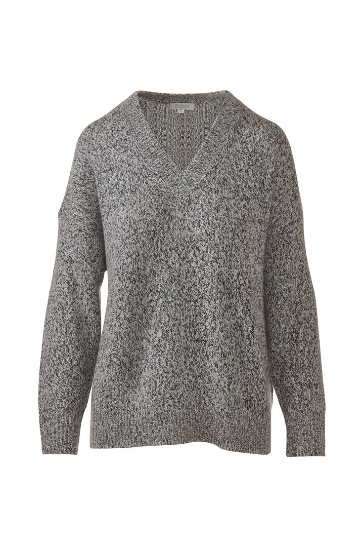 Kinross Sequin Marl Easy Vee Sweater available at Barbara Katz