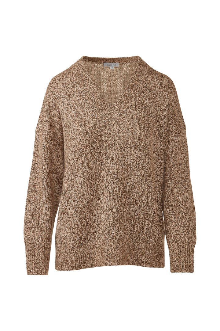 Kinross Sequin Marl Easy Vee Sweater available at Barbara Katz